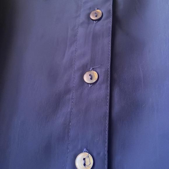 Vintage Chelsea Studio blue polyester ruffled long sleeve button down shirt - Picture 5 of 7